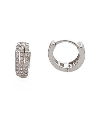 Stříbrné náušnice kruhy se zirkony II.