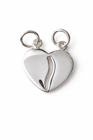 Stříbrné rozlamovací srdce Pro nás dva - jeden celek, dvě poloviny, jedno pouto