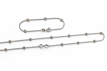 Stříbrný set náramek a řetízek s kuličkami – decentní šperk pro každý den