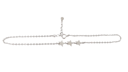 Stříbrný náramek na nohu hvězdičky