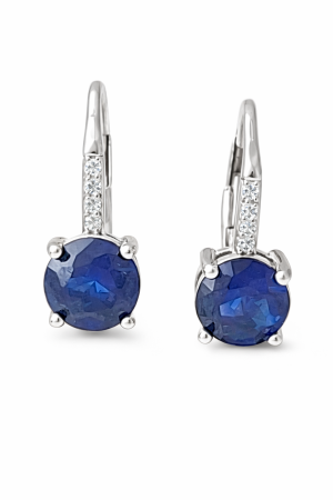 Stříbrné náušnice s modrým zirkonem – Jemná hloubka modré elegance