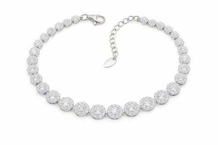 Stříbrný náramek královský s čirými zirkony – nadčasový třpyt