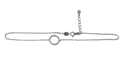 Stříbrný náramek na nohu kolečko