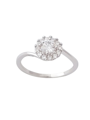 Stříbrný prsten s čirým zirkonem ve velikostech 53, 58, 63