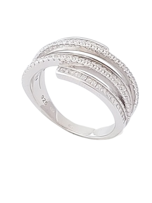 Stříbrný prsten s čirými zirkony II. ve velikostech 59, 65