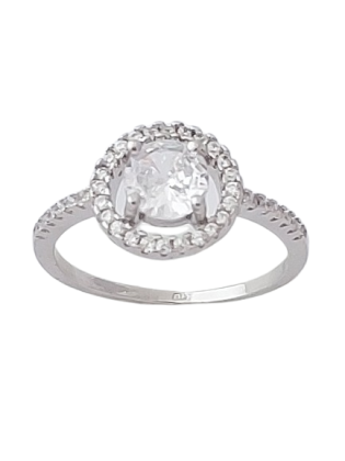 Stříbrný prsten s čirým zirkonem III. ve velikostech 54, 56, 61