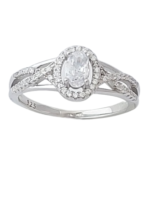 Stříbrný prsten s čirými zirkony III. ve velikostech 59, 63