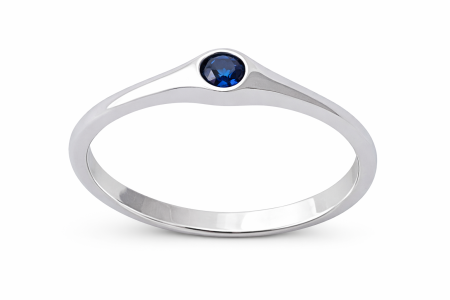 Stříbrný prsten Modrá kapka – minimalistický prsten s modrým zirkonem ve velikostech 54, 57