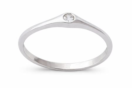 Stříbrný prsten Čistá elegance – minimalistický prsten se zirkonem ve velikostech 57, 58, 60