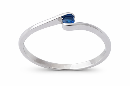 Stříbrný prsten Modrá jiskra – elegantní prsten se safírově modrým zirkonem ve velikostech 52, 55, 57