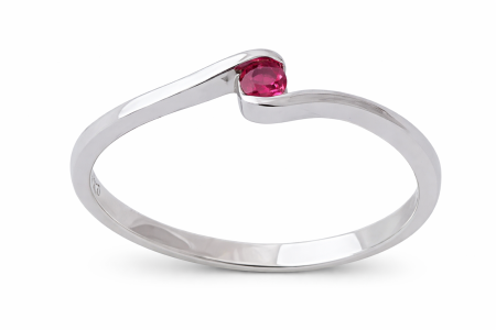 Prsten Rudé pokušení – elegantní stříbrný prsten s červeným zirkonem ve velikostech 53, 54, 58
