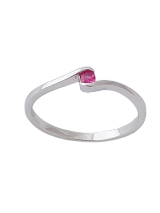 Stříbrný prsten se zirkonem červený II. ve velikostech 53, 54, 58