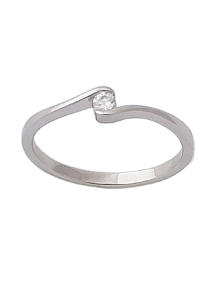 Stříbrný prsten se zirkonem čirý II. ve velikostech 51, 54, 56