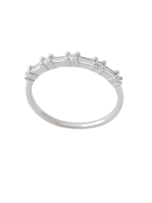 Stříbrný prsten s hranatými zirkony II. ve velikostech 55, 60, 64