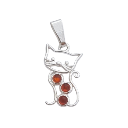 Jantarový přívěsek kočka II.