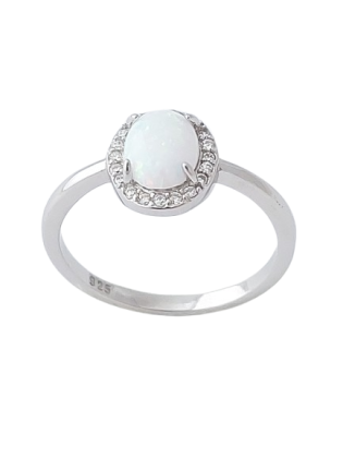 Opálový prsten s opálem ve tvaru oválu II. bílý ve velikostech 57, 67