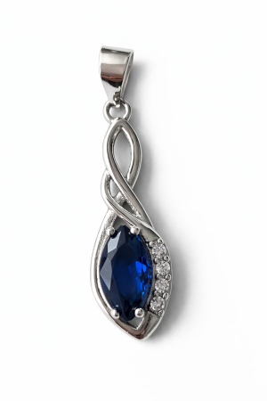 Stříbrný přívěsek světlo elegance – modrý třpyt - jemná harmonie klidu a noblesy