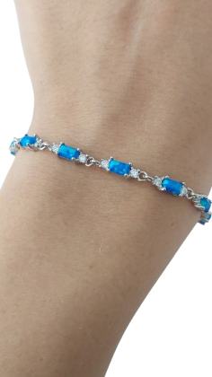 Opálový náramek jemný s obdélníčky