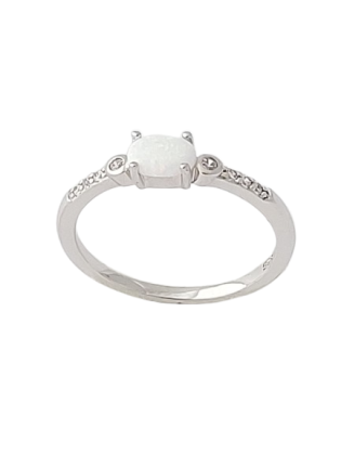 Opálový prsten s oválným opálem bílý ve velikostech 52, 57