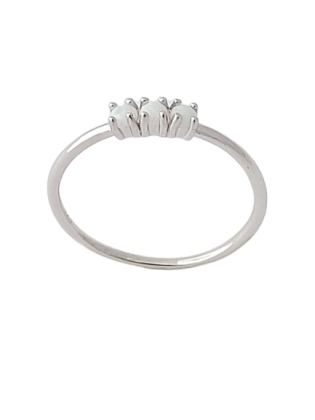 Opálový prsten se třemi opály bílý ve velikostech 53, 55, 58