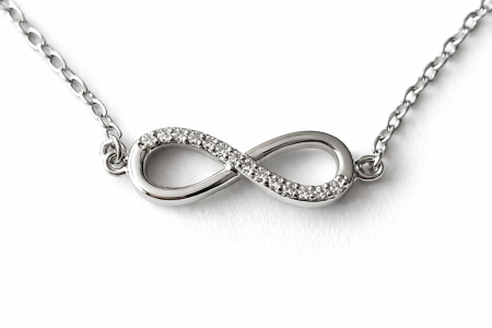 Stříbrný náramek na nohu s nekonečnem a zirkony – věčné spojení