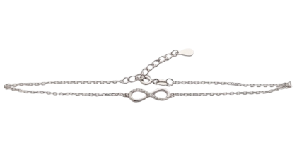 Stříbrný náramek na nohu nekonečno