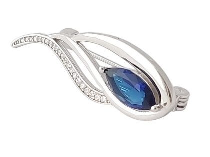 Stříbrná brož se zirkony I.