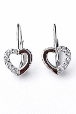 Stříbrné náušnice Srdíčka se zirkony – jemná romantická elegance