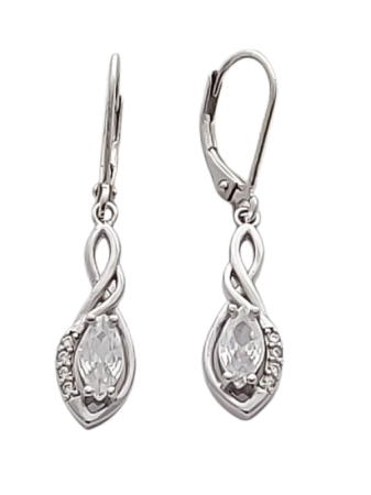 Stříbrné náušnice atypické,  visací