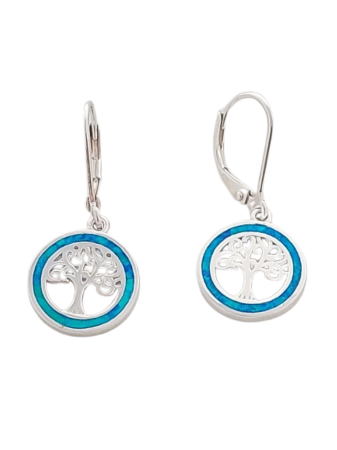 Opálové náušnice strom života menší