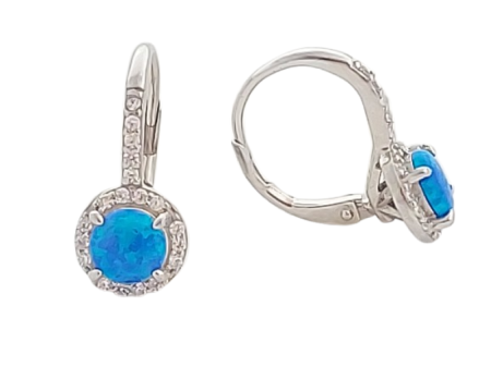 Opálové náušnice kulaté se zirkony II.