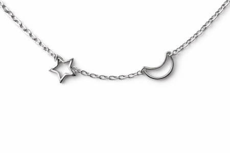 Stříbrný náramek na nohu – hvězdy a měsíc, nebeská elegance