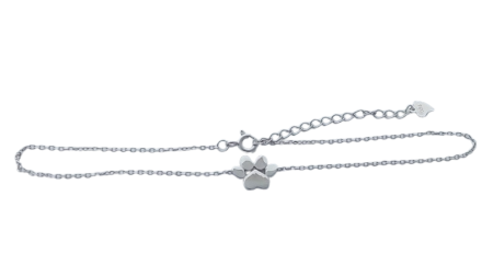 Stříbrný náramek na nohu tlapka