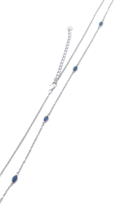 Stříbrný řetízek s modrými zirkony