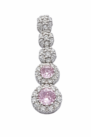 Stříbrný přívěsek královský s růžovými zirkony – nadčasový design