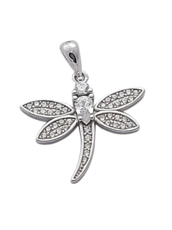 Stříbrný přívěsek vážka se zirkonovými křídly
