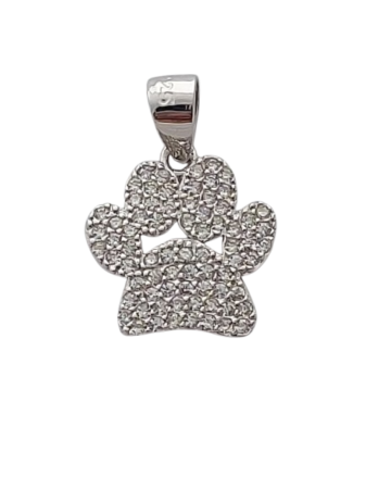 Stříbrný přívěsek tlapka se zirkony