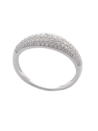 Stříbrný prsten s čirými zirkony VI. ve velikostech 59, 62, 65