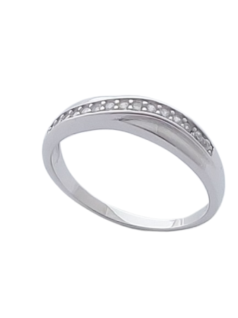 Stříbrný prsten s čirými zirkony VII. ve velikostech 53, 59, 61