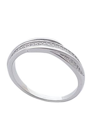 Stříbrný prsten s čirými zirkony VII. ve velikostech 57, 59