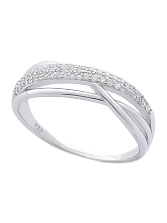 Stříbrný prsten s čirými zirkony IX. ve velikostech 59, 61, 64