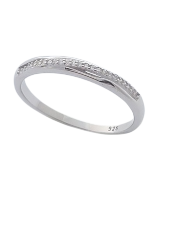 Stříbrný prstýnek kroužek se zirkony ve velikostech 59, 61, 66