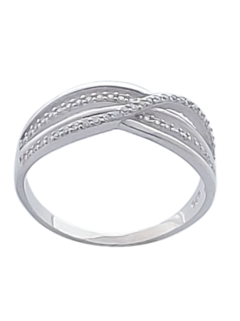 Stříbrný prsten s čirými zirkony XIII. ve velikostech 57, 59, 62