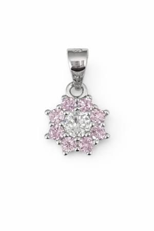 Stříbrný přívěsek s růžovými zirkony – jemný elegantní šperk