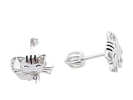 Stříbrné náušnice kočky II.