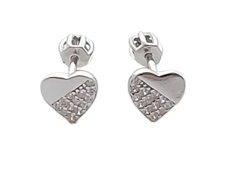 Stříbrné náušnice srdíčka na šroubek