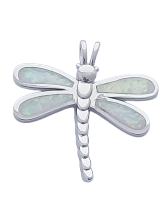 Opálový přívěsek vážka s bílým opálem