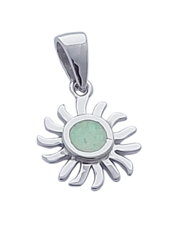 Opálový přívěsek sluníčko menší s bílým opálem