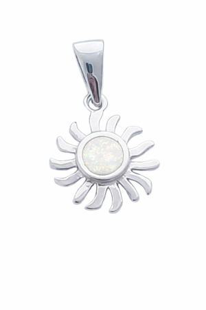 Stříbrný přívěsek Slunce s bílým opálem – symbol světla, harmonie a životní energie