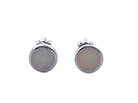 Opálové náušnice kolečko s bílým opálem